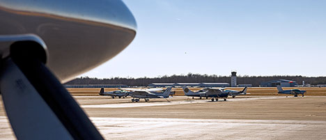 planes parked on a GA field