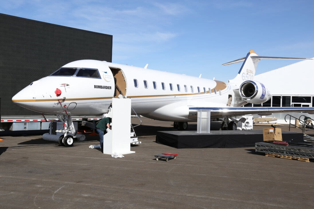 Bombardier Global 6500 exhibited by Bombardier