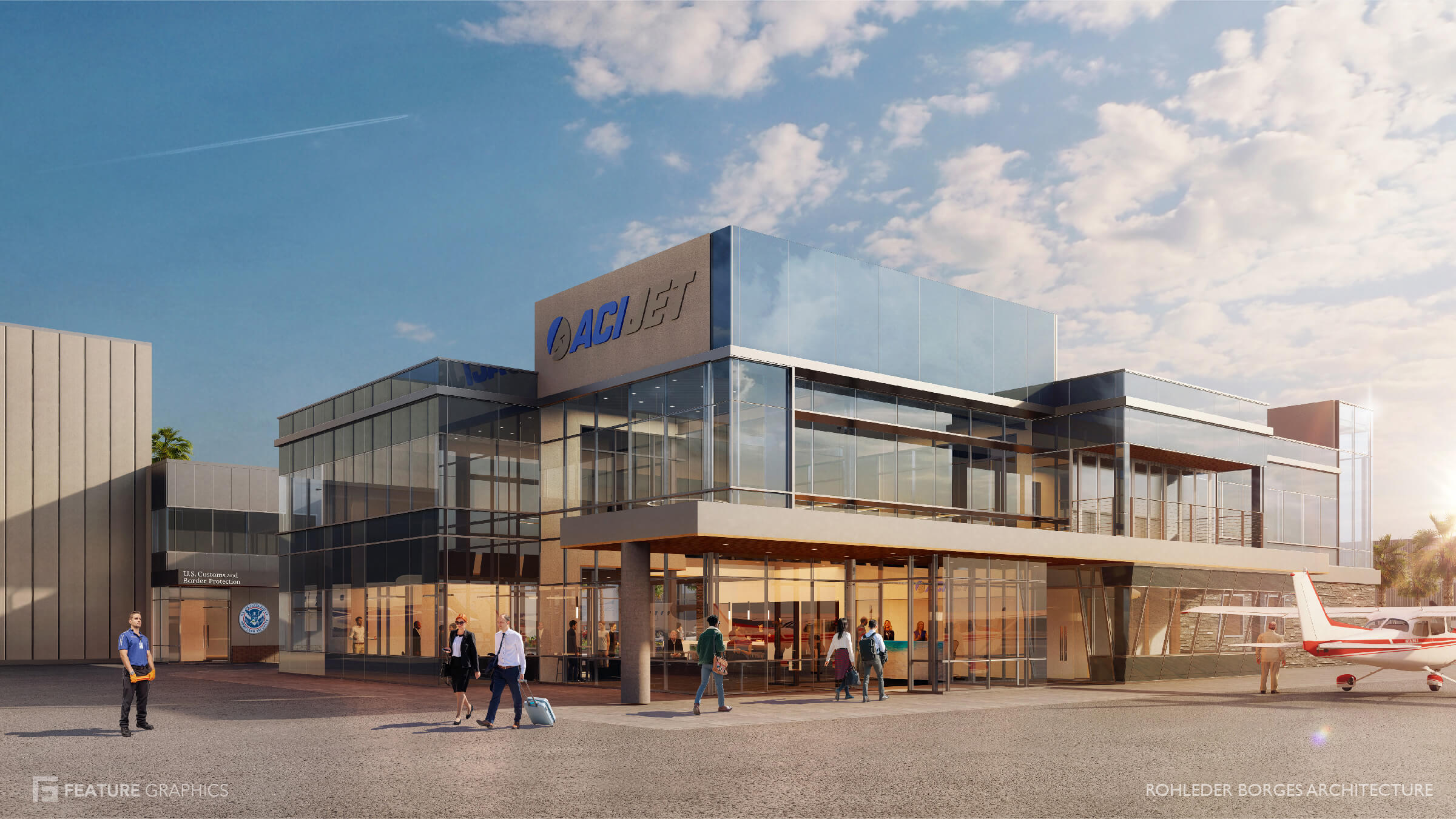Rendering of planned ACI Jet facility at John Wayne Airport, Orange County