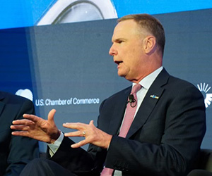 NBAA President and CEO Ed Bolen speaking at the 2023 U.S Chamber of Commerce’s Global Aerospace Summit